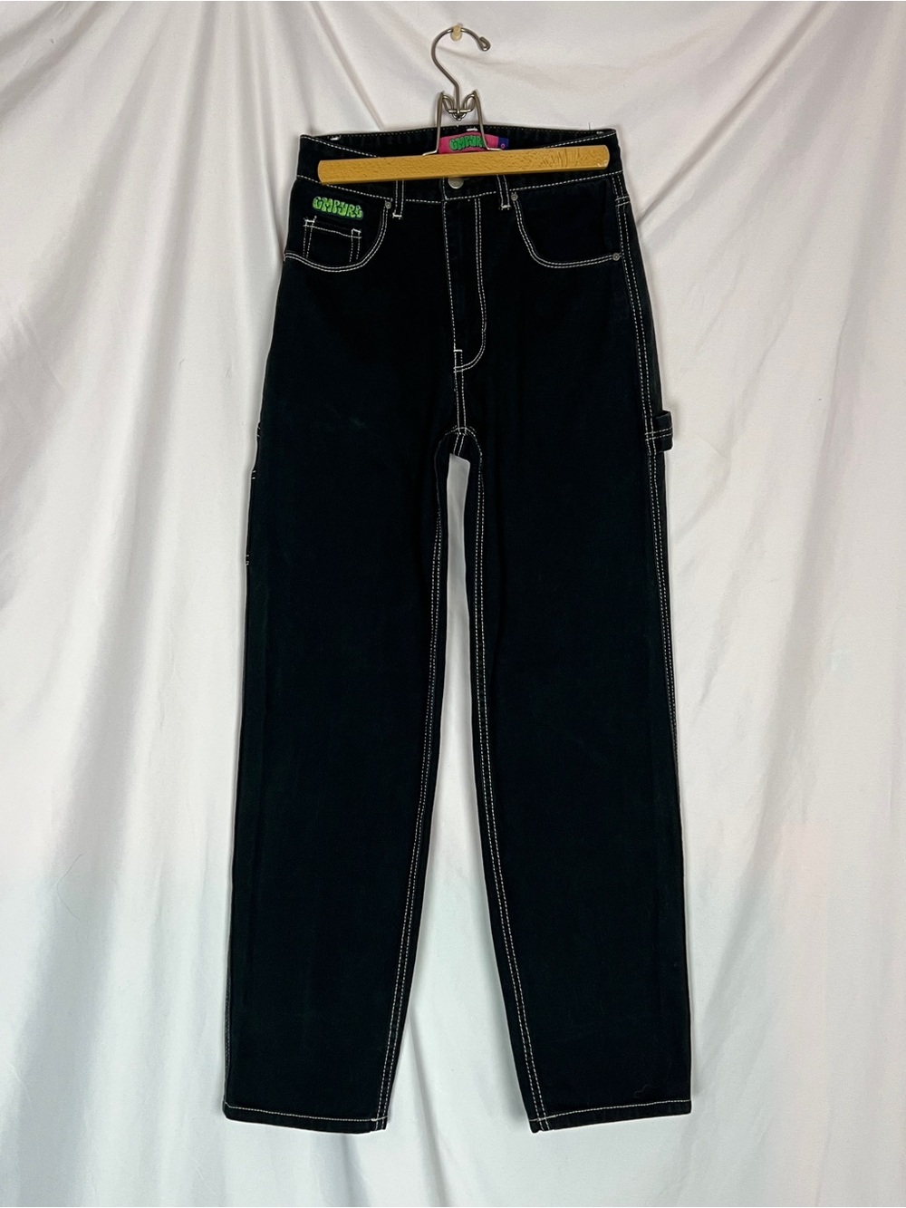 Empyre Black & White Stitch Cargo Tori Carpenter Denim Jeans